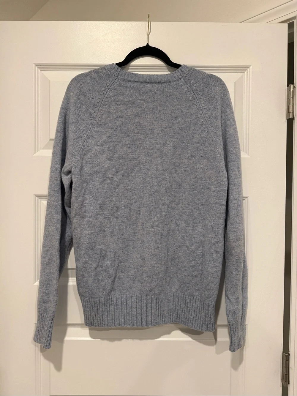 J. Crew 100% Lambs Wool Light Blue Crewneck Sweater